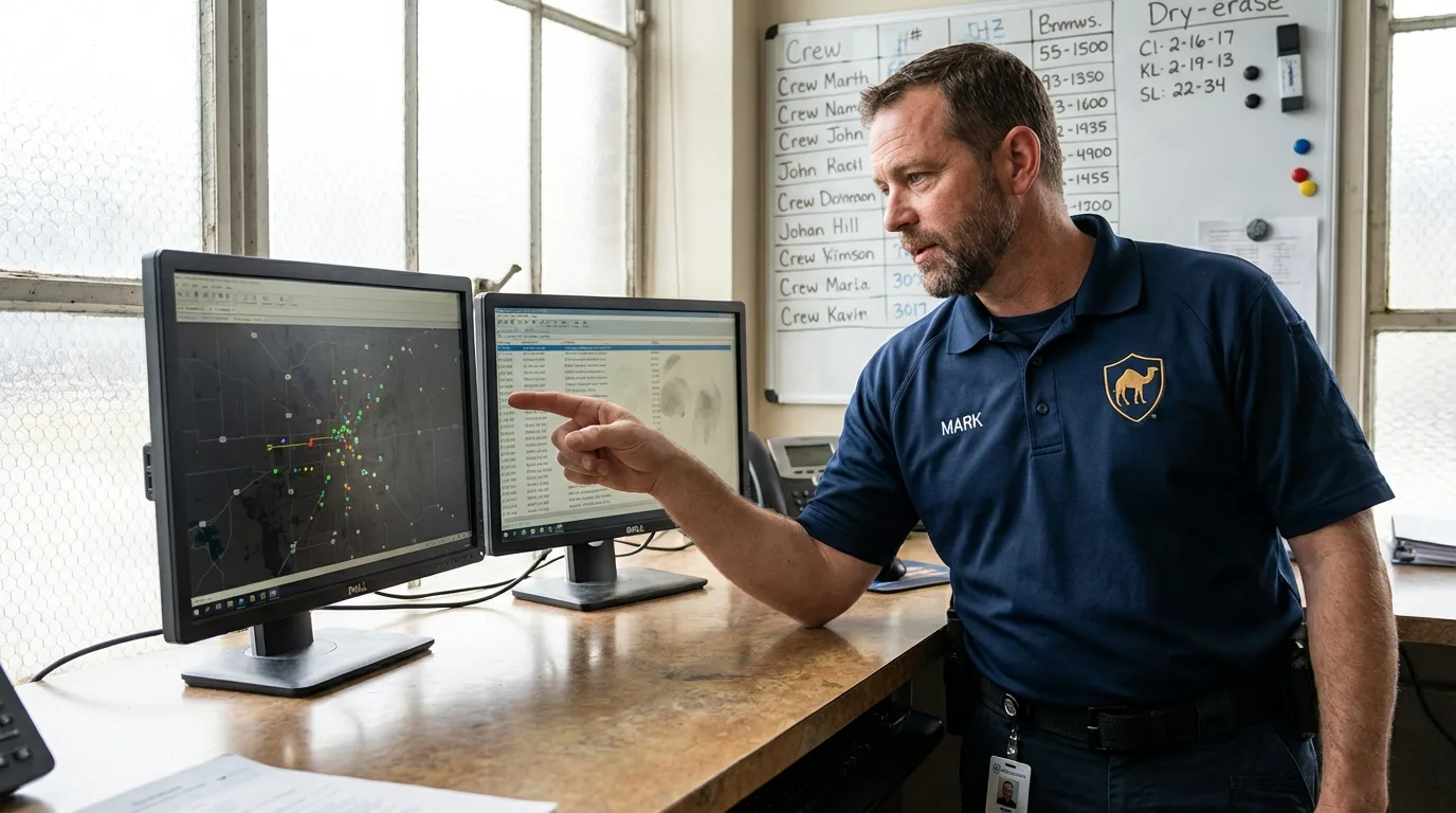 Dispatch coordinator reviewing live GPS routing map for New Jersey deliveries